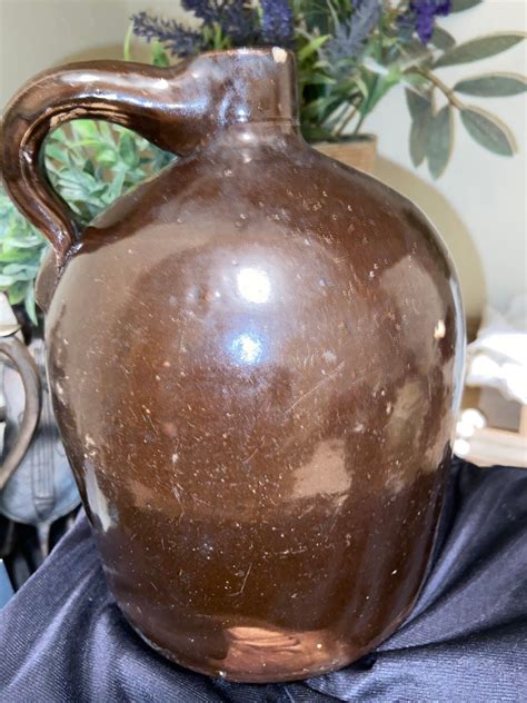 Vintage Brown Stoneware Jug Etsy