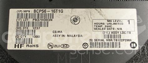 bcp tg onsemi datasheet  technical specs