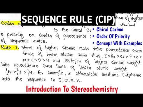 Sequence Rule Cip Rule Order Of Priority Introduction To