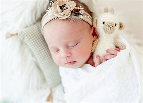 Sleeping Newborn Baby Girl One Happiness Person Photo Background And