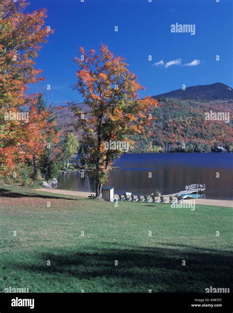 Fall Foliage Blue Mountain Lake Adirondack Park New York State Usa