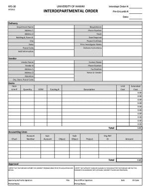 Fillable Online Fmo Hawaii INTERDEPARTMENTAL ORDER Fmo Hawaii Fax