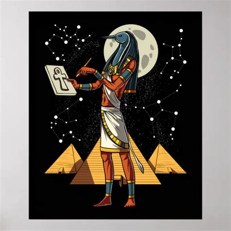 Thoth Egyptian God Ancient Pyramids Mythology Poster Zazzle De