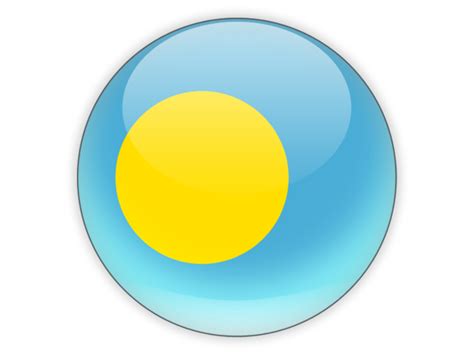 Round Icon Illustration Of Flag Of Palau