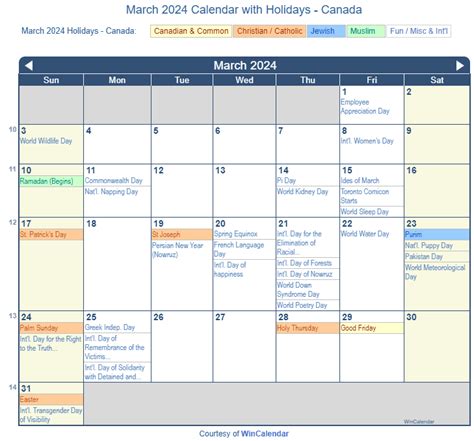 March 2024 Printable Calendar Canada Dore Nancey