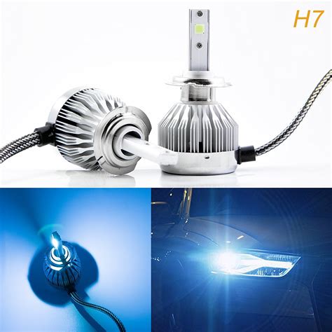 2x H7 Ice Blue 8000k Cob Led Headlight Conversion Kit For High Beam Dr Xotic Tech