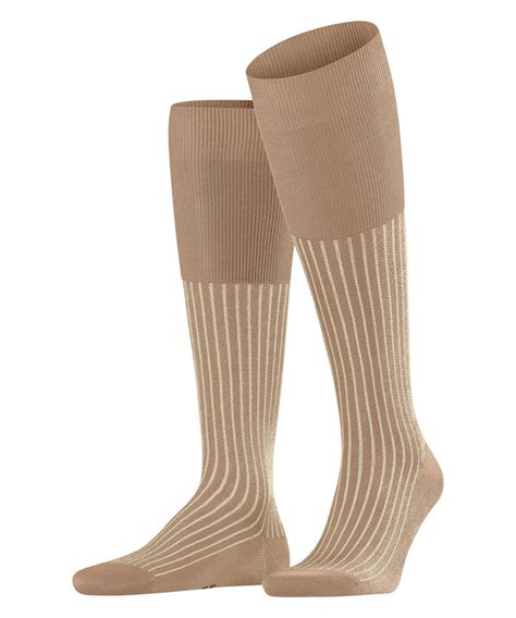 Oxford Stripe Men Knee High Socks Brown Falke