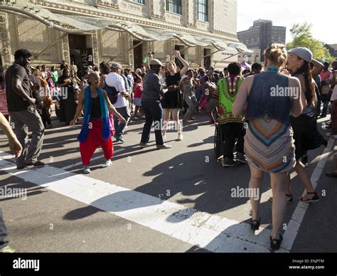 People Dance In The Street In Front Of The Brooklyn Academy Of Music At