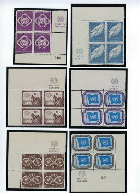 UNO New York 1951 Sechs 4er Blocks Mit RZf Postfrisch Kaufen Auf