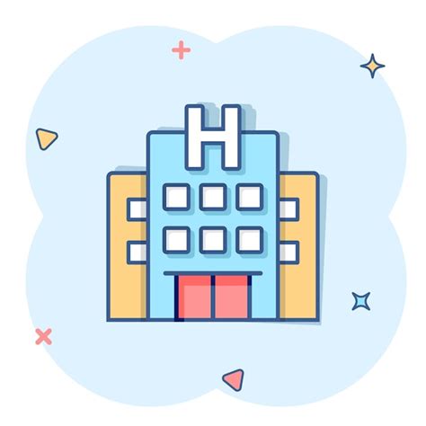 Icono Del Edificio Del Hospital En Estilo C Mico Ilustraci N Vectorial