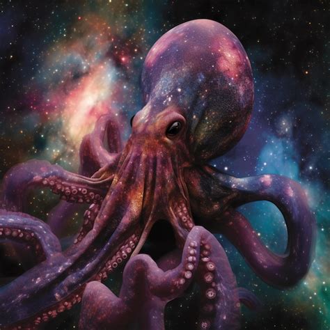 Premium AI Image | A purple octopus is shown with the words octopus on it.