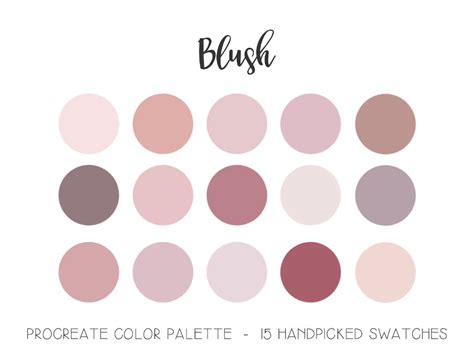 the color scheme for blush is shown in shades of pink, brown and beiges