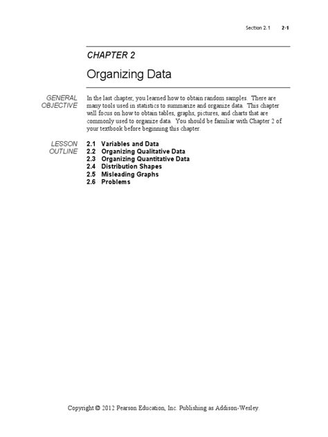 Chapter 2 Organizing Data Pdf Histogram Chart