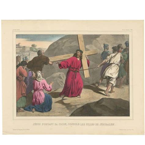 Antique Religious Print No 11 The Temptation Of Jesus Circa 1840