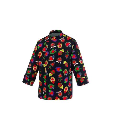 CHAQUETA COCINA ESTAMPADA CORAZONES Azules De Vergara