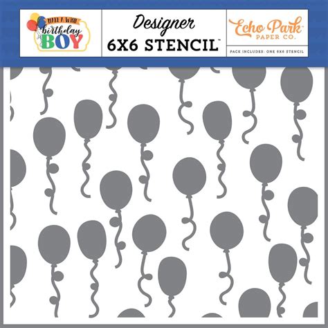 Echo Park Birthday Bash Balloons Schablone Stencil 6x6 Mwb348033