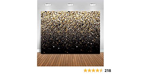 Mocsicka Black And Gold Glitter Backdrop X Ft Golden Bokeh Sequin