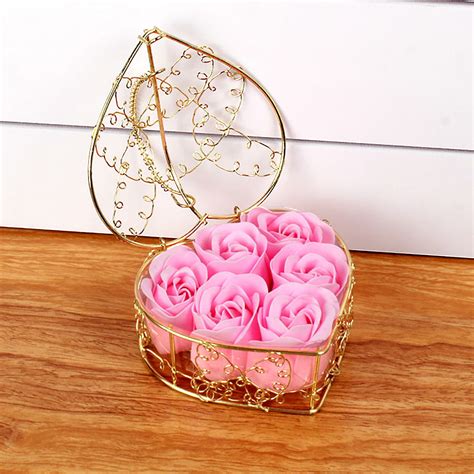 Tuwabeii Mother S Day Artificial Flowers Iron Basket Rose Soap Flower