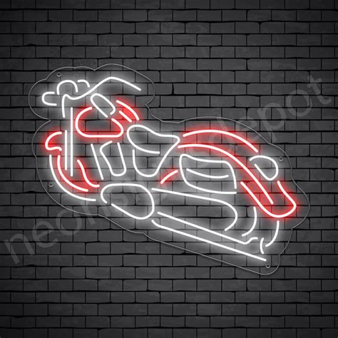 Motorcycle Red White Neon Bar Sign - Neon Signs Depot