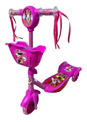 Patinete Infantil Musical Personagens 3 Rodas Luzes Cesta Frete grátis