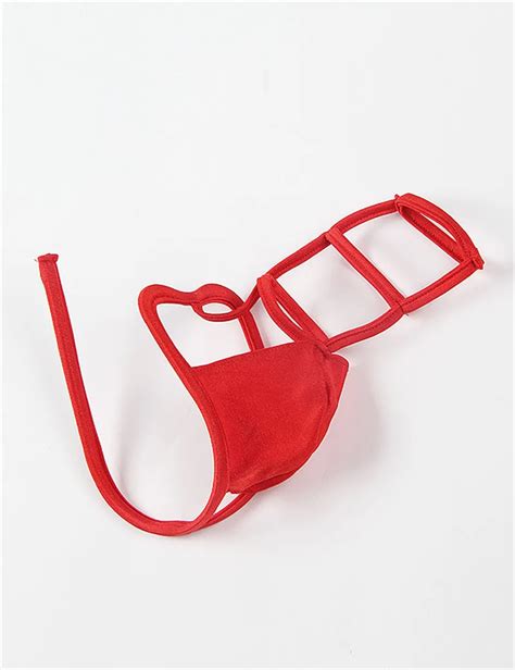 J106 Fashion Stealth Jockstraps Underwear Hot Red Hollow Out Mens Sexy Underwear Erotic Design