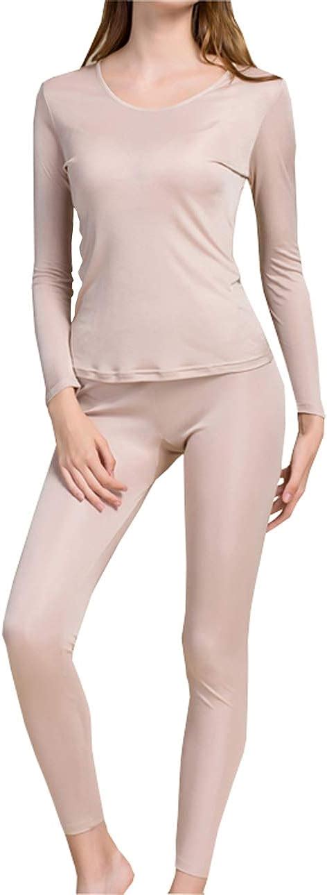 Grenasasilk Women S Silk Long Underwear Silk Thermal Underwear Sets For Women