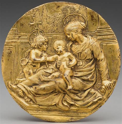 Proantic Relief En Bronze D Poque Xviie Vierge L Enfant Et Sai