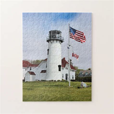 Chatham Lighthouse Cape Cod Ma Jigsaw Puzzle Zazzle