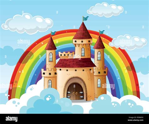 A beautiful castle on the cloud illustration Stock Vector Image & Art - Alamy