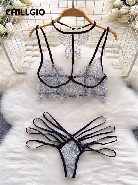 Chillgio Frauen Sexy Transparente Spitze BH Kurze Anz Ge Mode Blumen