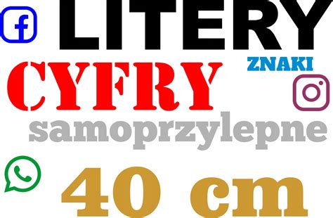 Litery Samoprzylepne Cyfry Naklejka Naklejki Cm Cena Opinie