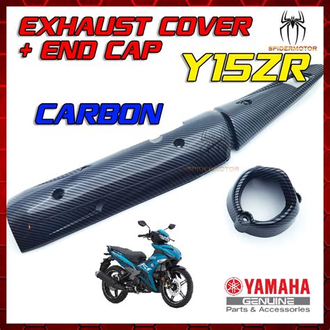 Yamaha Y15 V1 V2 Exhaust Ekzos Cover Muffler Cover Muffler End Cap Carbon Carbon Shopee