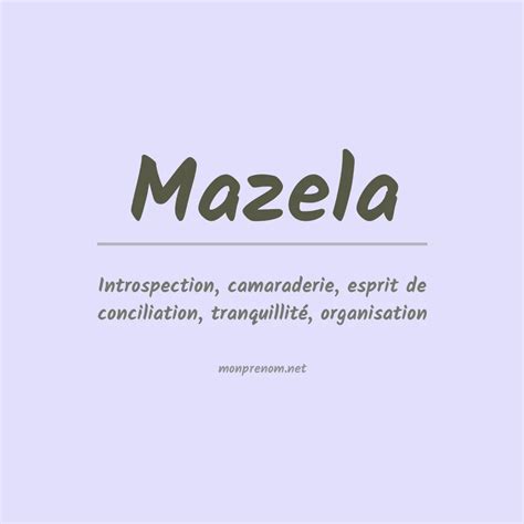 O Que Significa Mazela - Signification du Prénom Mazela