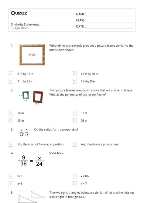 50 Similarity Worksheets For 9th Grade On Quizizz Free Printable