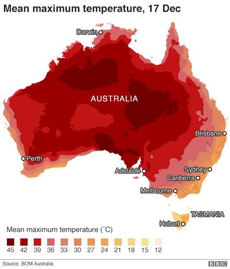 Australia Temperature Map