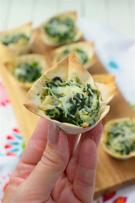 Spinach Artichoke Wonton Cups Snacks And Sips