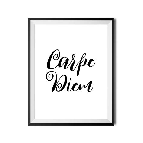 Carpe Diem Print Seize The Day Quote Poster Motivational Etsy