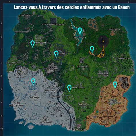 Fortnite Traverser Les Cercles Enflamm S En Tant Propuls Depuis Un