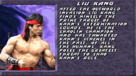 Ultimate Mortal Kombat III Snes Biography And Ending Liu Kang