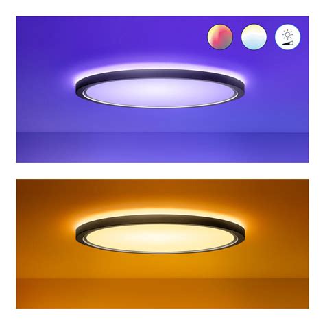 Wiz Superslim Led Plafondlamp Rgbw Cm Zwart Lampen Nl