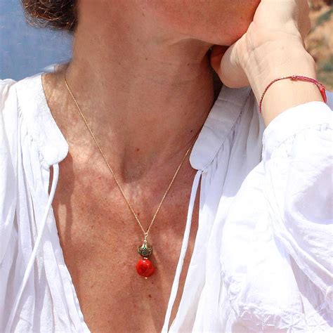 Collier Branche De Corail Rouge