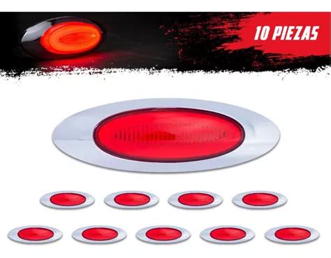 Kit De 10 Plafones Laterales 3 Leds Luz Gel Roja Tunelight Envío gratis