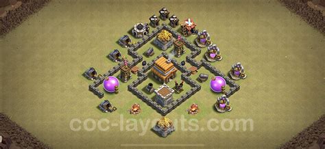 Best War Base Th4 With Link Anti Everything Town Hall Level 4 Cwl Base Copy 1