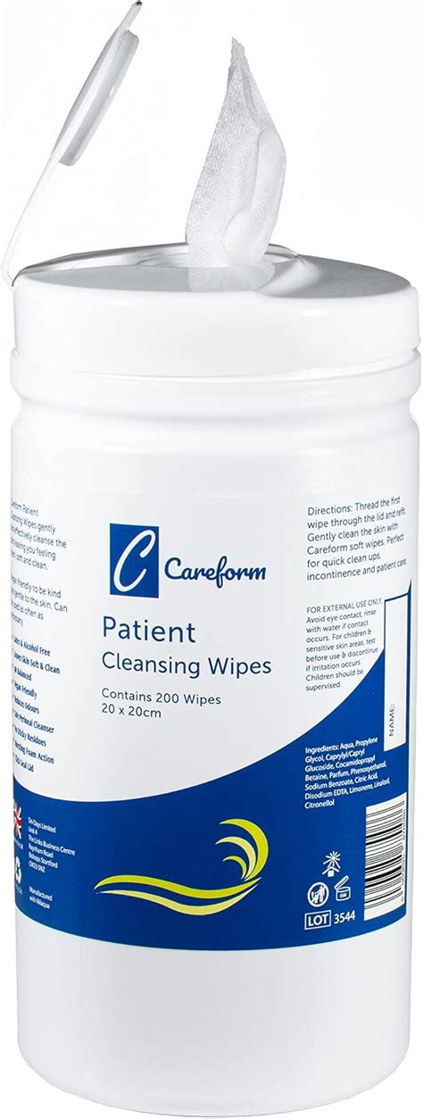 Careform Large Adult Patient Cleansing Wet Wipes 200 Wipes In Handy