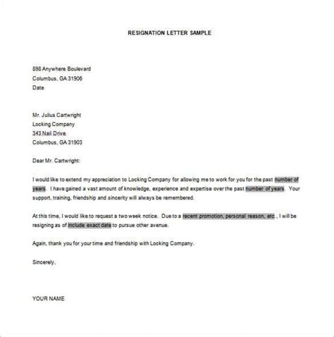 Pdf Letter Template Free Word Excel Resignation Format Download Reference … Resignation Letter