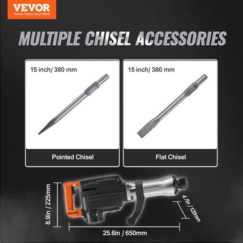 Vevor Demolition Jack Hammer Max W Martillo El Ctrico Resistente