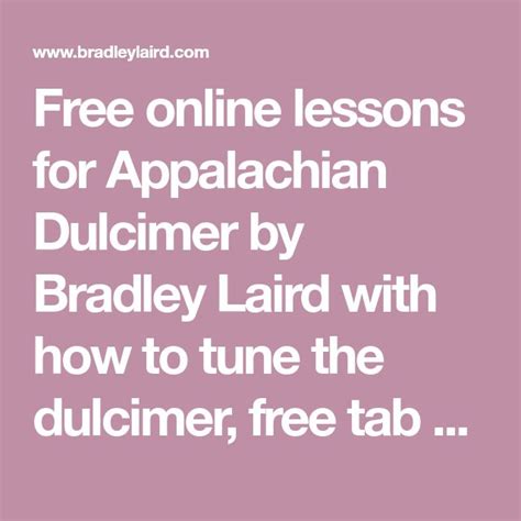 Free online lessons for Appalachian Dulcimer by Bradley Laird with how ...