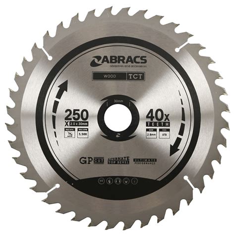 Abracs TCT Circular Saw Wood Blade 250mm X 30mm 40T Multikor