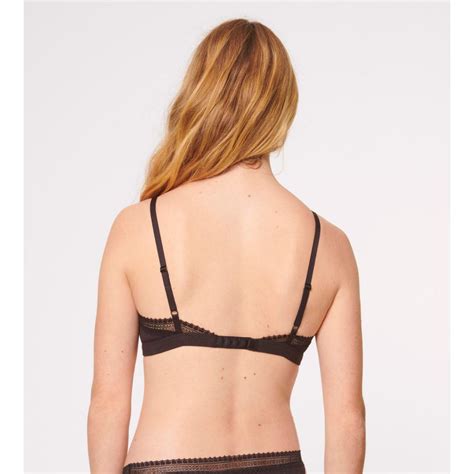 SLOGGI GO RIBBED Bralette Noir En Coton Sloggi Lemon Curve