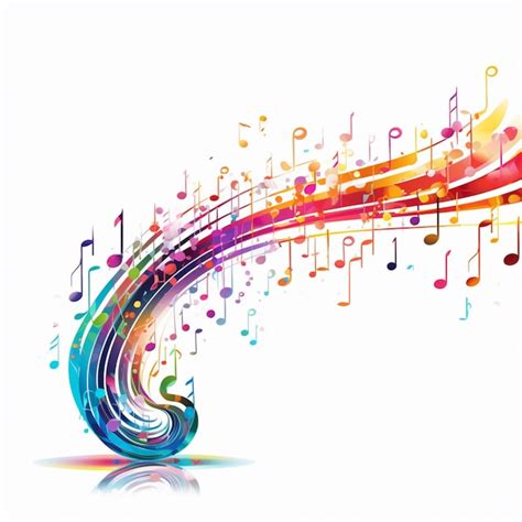 Unas Notas Musicales De Colores Brillantes Vuelan Desde Un Ai